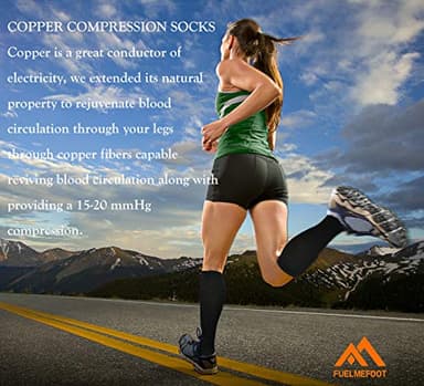 FuelMeFoot 3 Pack Copper Compression Socks - Compression Socks Women & Men Circulation - Best for Medical,Running,Athletic - Image 3