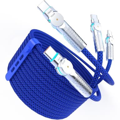 USB C to USB C Cable 6.6ft,240W 2-Pack Braided 180°Rotating Type C Charging CableFast Charge for iPhone 15/16/16Pro/16Plus/16ProMax,MacBook Air,iPad Pro,Pixel,Samsung Galaxy S23/S24 Ultra-Blue - Image 1