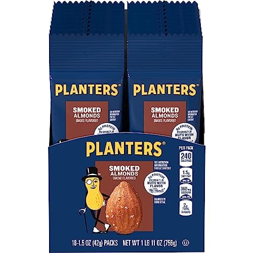 Planters Smoked & Salted Almonds Single Serve (1.5oz Bags, Pack of 18) - Image 1