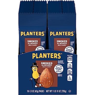 Planters Smoked & Salted Almonds Single Serve (1.5oz Bags, Pack of 18) - Image 1