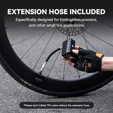 CYCPLUS AS2 Tiny Pump Bike Pump Portable Ultra-Mini 100PSI Electric Bicycle Pump Type-C Rechargeable Battery, No Pressure Display(Black) - Image 5