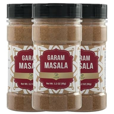Soeos Garam Masala, 3.2 oz (Pack of 3), Garam Masala Spice Powder, All Natural, Vegan, No Colors, Kosher, Indian 8-Spice Blend, Masala Seasoning - Image 1