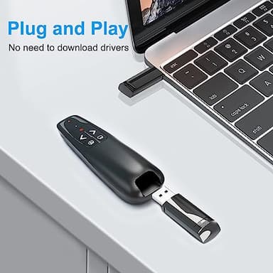 Presentation Clickers for PowerPoint, Clicker for Laptop Presentations Remote, USB Wireless Presenter Remote, Power Point Remote Clicker for Computer/Mac/PPT/Google Slide Advancer - Image 3
