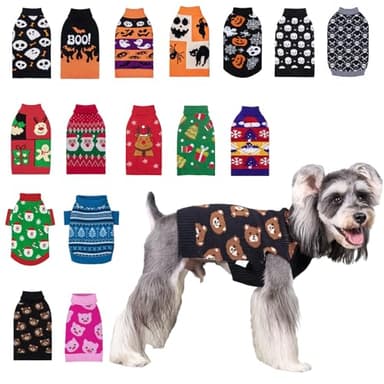 CuteBone Cute Dog Sweater for Small Medium Dogs, Bear Pattern Dog Coat for Chihuahua Yorkie Teacup DS97XS - Image 1