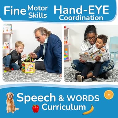 Wooden Kids Baby Activity Cube - Boys Gift Set | One 1, 2 Year Old Boy Gifts Toys | Developmental Toddler Educational Learning Boy Toys 12-18 Months | Bead Maze, First Birthday Gift - Image 7