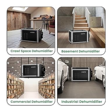 Waykar 158 Pints Crawl Space Dehumidifier with Remote Control up to 6,500 sq. ft., Dual Duct HVAC Commercial Whole-House Dehumidifier for Basement, Industry Water Damage Unit - 5-Year Quality Coverage - Image 7