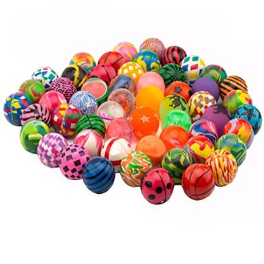 OBTANIM 50 Pieces Colorful Bouncy Balls Bulk Mixed Pattern High Bouncing Balls for Kids Party Favors, Prizes, Birthdays Gift (27 mm) - Image 1