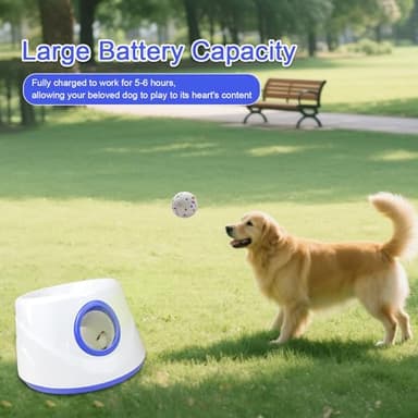 RERBIO Dog Ball Thrower Launcher, Automatic Ball Launcher for Dogs, 3 Adjustable Distance Settings, Indoor OutdoorInteractive Toy, with 3 2.3-inch Balls, Small/Medium Sized Dog Thrower - Image 5