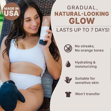 Self Tanner with Tanning Mitt - USA Made Sunless Self Tanning Lotion with Organic Ingredients - Image 3