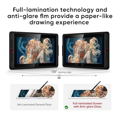 XPPen Artist 15.6 Pro V2 Drawing Tablet with Screen, 16K Pen Pressure Stylus Digital Art Tablet with Full-Laminated Anti-Glare Glass Adjustable Stand 8 Shortcut Keys Work for PC Mac Linux Android - Image 5