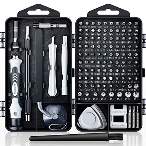 SHOWPIN 122 in 1 Precision Computer Screwdriver Kit, Laptop Screwdriver Sets with 101 Magnetic Drill Bits, Computer Accessories, Electronics Tool Kit Compatible for Tablet, PC, iPhone, PS4 Repair - Image 1