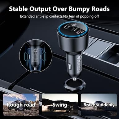 USB C Car Charger Fast Charging 200W, Dual PD 100W Type C Car Charger, PD3.0/QC4.0/PPS Cigarette Lighter Adapter for iPhone 16/15/14/13/12, Galaxy S22/S21 Ultra, MacBook, Laptop etc - Image 7
