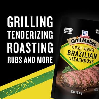 McCormick Grill Mates Marinade, Brazilian Steakhouse, 30 Minute Liquid Marinade, Single Use Pouch, No Waste, Exciting Brazilian-Style Flavor for Chicken, Steak, and More, 5 oz (Pack of 6) - Image 13