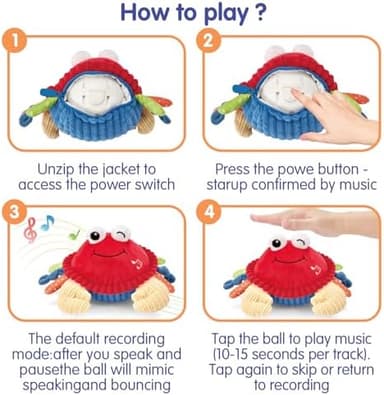 hahaland Baby Toys 6+ 12-18 Months - Crawling Musical Dancing Walking Moving Bouncing Learning Crab Tummy Time Toy Sensory Toddler Toys for 1-3 Year Old Christmas Birthday Gifts Stocking Stuffers - Image 3