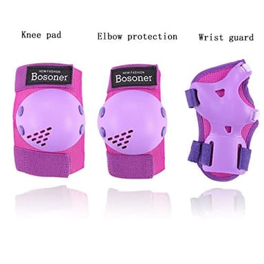 BOSONER Kids/Youth Knee Pads Elbow Pads Wrist Guards Set for 3-15 Years, Child Protective Gear Set for Multi-Sports Outdoor, Roller Skates, Cycling, BMX Bike, Skateboard, Inline Skating, Scooter - Image 2