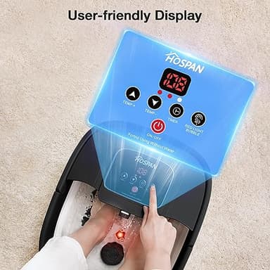 HOSPAN Collapsible Foot Spa with Heat, Bubble, Red Light, and Temperature Control, Foot Bath Massager with 8 Shiatsu Massage Rollers, Pedicure Foot Spa for Relaxation and Stress Relief, Black - Image 7
