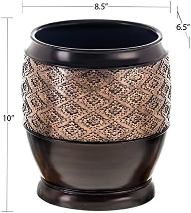 Creative Scents Dublin Brown Small Trash Can with Lid 1.26 Gal / 4.8L - Decorative Oval Waste Basket, Durable Resin Slim Bathroom Covered Garbage Can Wastebasket Bin for Diaper/Paper - Image 6