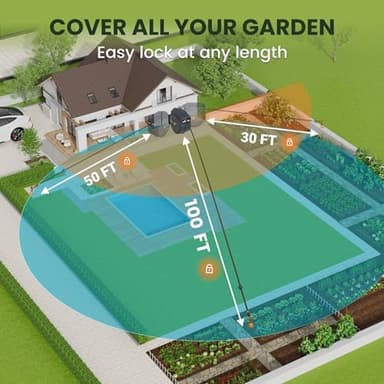 Giraffe Tools AW30 Garden Hose Reel Retractable 1/2" x 100 ft Wall Mounted Water Hose Reel Automatic Rewind, Any Length Lock, 100 ft, Dark Grey - Image 5