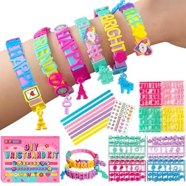 Dupamind Art & Craft Kits for Kids, DIY Friendship Bracelet Making Kit for Girls, Jewelry Making with Charm & Sticker, Birthday Gifts for Ages 4-12, Toy for Ages 4, 5, 6, 7, 8, 9, 10, 11, 12 Years Old - Image 1