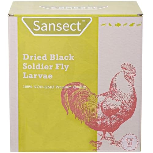 SANSECT 5LB Dried Black Soldier Fly Larvae, 100% Natural Non-GMO Chicken Feed, More Calcium Than Dried Mealworms, High Protein Chickens Treats for Laying Hen, Wild Birds, Ducks - Image 1