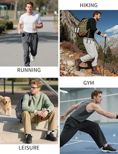 Idtswch 38 Inseam Mens Tall Sweatpants Open Bottom Joggers Casual Loose Fit Athletic Yoga Pants with Pockets Black - Image 6