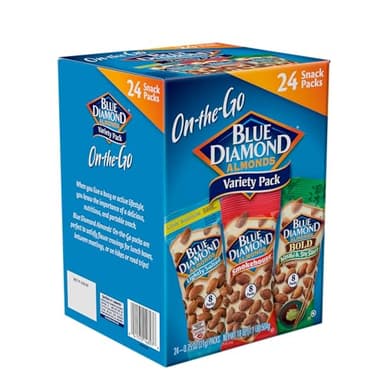 Blue Diamond Almonds Snack Nut Variety Pack for Kids, Office, School, On-the-go, 0.75 oz Gluten Free Individual Packs, Wasabi & Soy Sauce, Lightly Salted, and Smokehouse (Pack of 6,144 Count Total) - Image 4