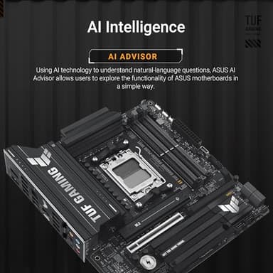 ASUS TUF Gaming B850M-PLUS WiFi AMD AM5 B850 mATX Motherboard, 14+2+1 80A DrMOS Stages, DDR5, PCIe 5.0, 3X M.2, Wi-Fi 6E, 2.5Gb LAN, DP, HDMI™, USB 10Gbps & 20Gbps Type-C®, BIOS Flashback™, Aura Sync - Image 2