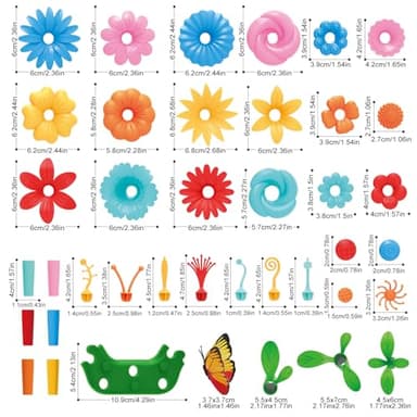 SpringFlower Toys for Girls 3 4 5 6 7 Years Old, Flower Garden Building Kit with Storage case,Educational STEM Toy and Preschool Garden Play Set for Toddlers, for Kids,148pcs - Image 3