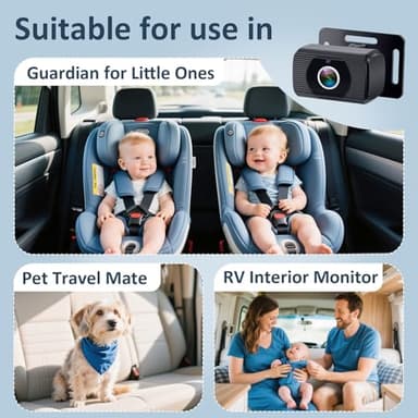 2-Kids Baby Car Camera for Seat: 6.9 Inch Ultrawide Display with Two Cameras Rear Facing - USB Powered Backseat Camera HD 1080P Easy to Install - Image 8