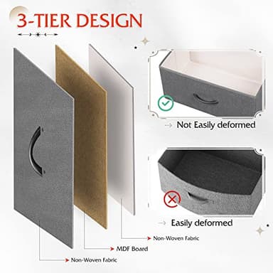 WLIVE Storage Organizer Unit with 13 Fabric Bins, Storage Drawers Organizer with Steel Frame, Tall Storage Tower Organizaton for Living Room, Hallway, Office, Dark Grey - Image 5