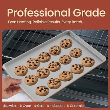 Bakken 8-Piece Stackable Bakeware Set - Ceramic Non-Stick Coating, Baking Sheets, Assorted Baking Pans, PTFE, PFOA & PFOS Free - Healthy Baking, Ergonomic Handles, Cooling Rack, Non-Toxic, Oven-Safe - Image 5