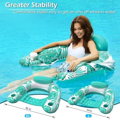 Jasonwell Pool Float with Canopy - Inflatable Pool Floaties Adult Floating Pool Chair Lounge Floats for Swimming Pool Water Chair Pool Lounger with Cup Holders Pool Toy Party Floaty for Adults - Image 4