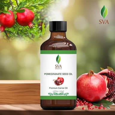 SVA Pomegranate Seed Organic - 4 Fl Oz – 100% Natural Cold Pressed Organic Pomegranate Oil - for Face, Skin Care, Hair Care, Scalp Massage & Body Massage – Carrier Oil with Dropper - Image 4