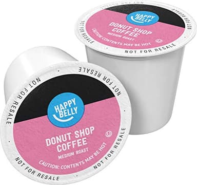 Amazon Brand - Happy Belly Medium Roast Coffee Pods, Donut Style, Compatible with Keurig 2.0 K-Cup Brewers, 100 Count - Image 1