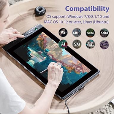 HUION KAMVAS Pro 16 Graphics Drawing Tablet with Screen Full-Laminated Graphics Monitor with Battery-Free Stylus Tilt 8192 Pen Pressure 6 Hot Keys Touch Bar - 15.6inch Graphic Tablet for PC/MAC/Linux - Image 7