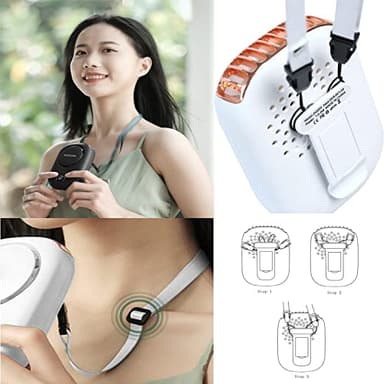 AOCOOLFAN Portable Neck Fan, Mini Small Personal Handheld Fan USB Rechargeable 3 Speed for Girls Boys Woman Eyelash Travel Home Office Outdoor (Black) - Image 6