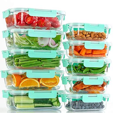 C CREST [10-Pack] Glass Food Storage Containers with Lids, Airtight, BPA Free, Meal Prep Containers for Kitchen, Home Use - Image 7