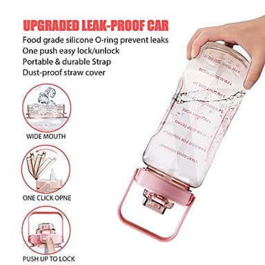 Chokoter Half Gallon Water Bottle with Sleeve, 64OZ Motivational Water Bottle with Straw & Time Marker, BPA Free Leakproof Gym for Sport Workout - Image 5
