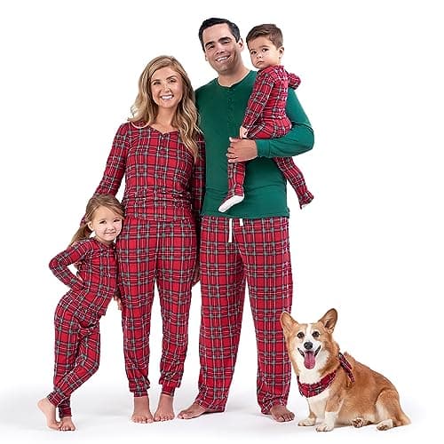 Gerber Holiday Family Matching Pajamas, Infant 1-Piece, Red Stewart Plaid, 18 Months - Image 1