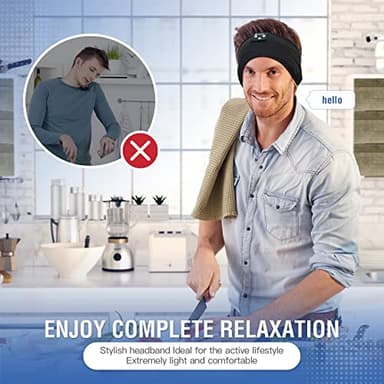 Fulext Sleep Headphones Wireless Bluetooth,Headband Headphones for Side Sleepers,Noise Cancelling Sleep Seadphones,Ideal for Housework,Travel,Yoga,Workout,Running,Sports,Gift - Image 6