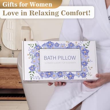 Bath Pillow Luxury Bathtub Pillow, Extra Soft & Comfortable Bath Pillows for Tub Head Neck and Back Support, with 4D Air Mesh Cushions & Non-Slip Suction Cups - Bath Accessories Spa Gifts for Women - Image 6