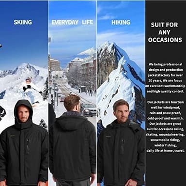 Men's Winter Skiing Jacket Waterproof Warm Snow Fleece LiningCoat Mountain Hooded Windproof Rain Jacket S-6XL - Image 6
