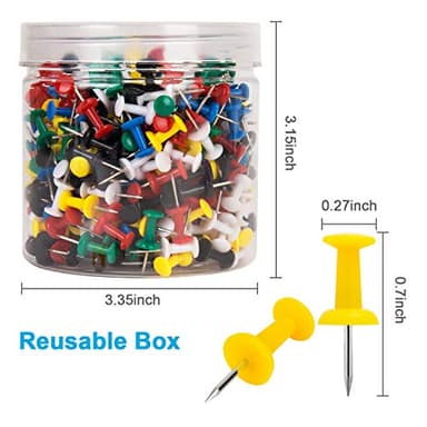 400Pcs Push Pins, Thumb Tacks for Bulletin Board, Stick Pins Thumb Tacks for Cork Board Wall Hangings, Office Tacks Color Pins for Desk Decor Organization (Assorted Colors) - Image 5
