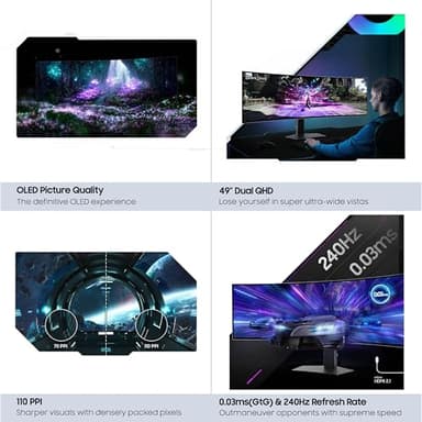 Samsung 49" Odyssey OLED (G93SC) Series Curved Gaming Monitor w QD-OLED, 240Hz, 0.03ms, DQHD, G-Sync Compatible, AMD FreeSync Premium Pro,Height Adjustable Stand,3 Yr Warranty,LS49CG932SNXZA - Image 13