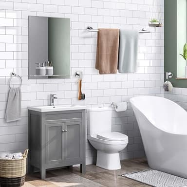 TURS Polished 5 Piece Bathroom Hardware Set, 24 Inch Bath Towel Bar Set, Round Bathroom Accessories Kit Wall Mounted SUS304 Stainless Steel - Image 6