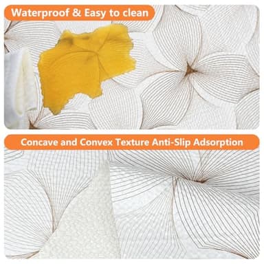 Quttisay Shelf Liner for Kitchen Cabinets,Non Adhesive Cabinet Liner,Non-Slip Drawer Liner,Waterproof Shelf Liner Easy to Clean Strong Grip Liner for Cabinets,Drawers,Cupboard，(Flower 17.3in x 10FT) - Image 4