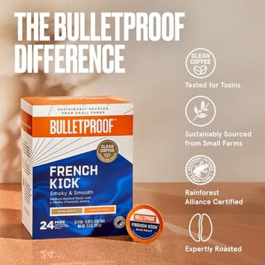 Bulletproof French Kick Dark Roast Single Serve Pods, 72 Count, 100% Arabica Coffee, Clean Coffee Tested for Toxins, Packaging May Vary - Image 4