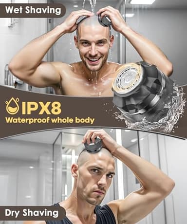 Head Shavers for Bald Men Magnetic Single Blade Electric Shaver with Super Large Blade 10000 RPM Motor IPX8 Waterproof LED Display,Head Shaver (Gray) - Image 2