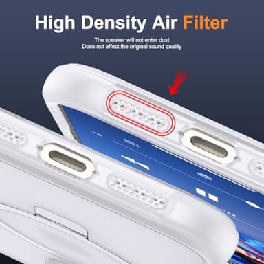 SKYLMW Compatible with iPhone 16 Pro Case with Invisible Magnetic O-Ring Stand Military-Grade Phone Case for iPhone 16 Pro 6.3" [Compatible with Mag-Safe][Great Grip Feeling],Translucent - Image 8