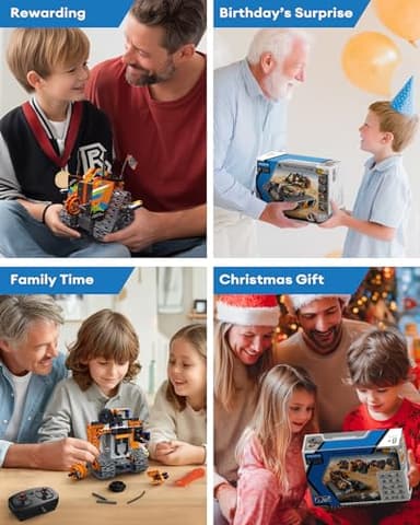 Opmind 5 in 1 STEM Remote Control Building Kit, 392Pcs Blocks Erector Projects Set Toys for Kids Age 8-12, Build a Tank/Robot/AVT DIY Science Educate 6 7 9 10 11 Years Old for Boys & Girls Gift Ideas - Image 6